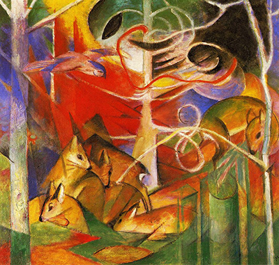 Deer in the Forest Franz Marc